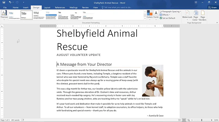 Word: Applying and Modifying Styles