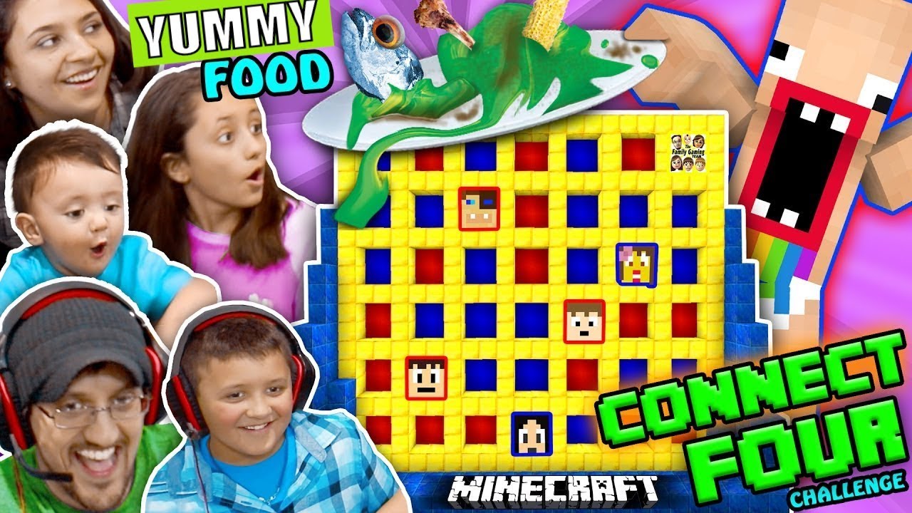 fgteev minecraft connect 4 family game night challenge losers eat