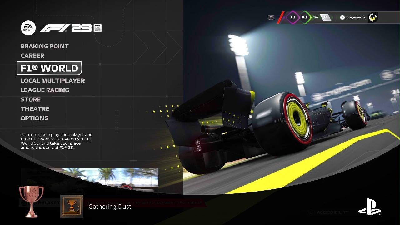 F1 23 gathering dust trophy