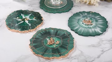 Resin Art |Geode Agate Resin Coaster + Wine Glass Holder |Silicone Resin Molds