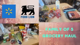 Walmart and Food Lion Grocery Haul and Meal Plan