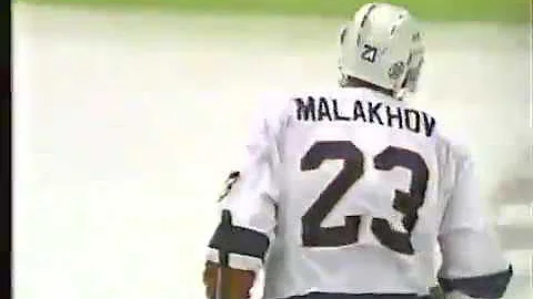 Vladimir Malakhov beats Tom Barrasso in game 4 wit...