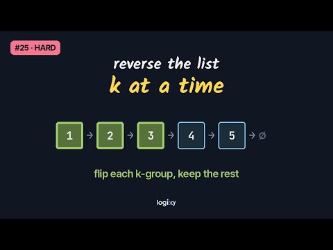 Reverse Nodes in k-Group — LeetCode #25 (Hard) — Python | Logixy