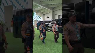 Isack Hadjar returning to the motor home after his accident #hadjar #redbullracing #miami
