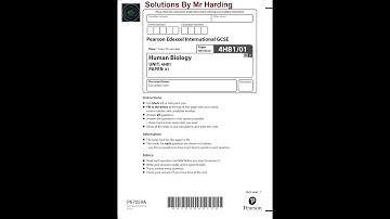 Edexcel - iGCSE - Human Biology - Paper 01 - January 2022 - Solutions By Mr Harding