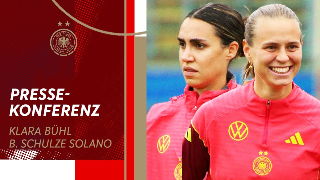 PK mit Klara Bühl und Bibiane Schulze Solano vor dem Nations League  Halbfinal-Hinspiel vs Frankreich