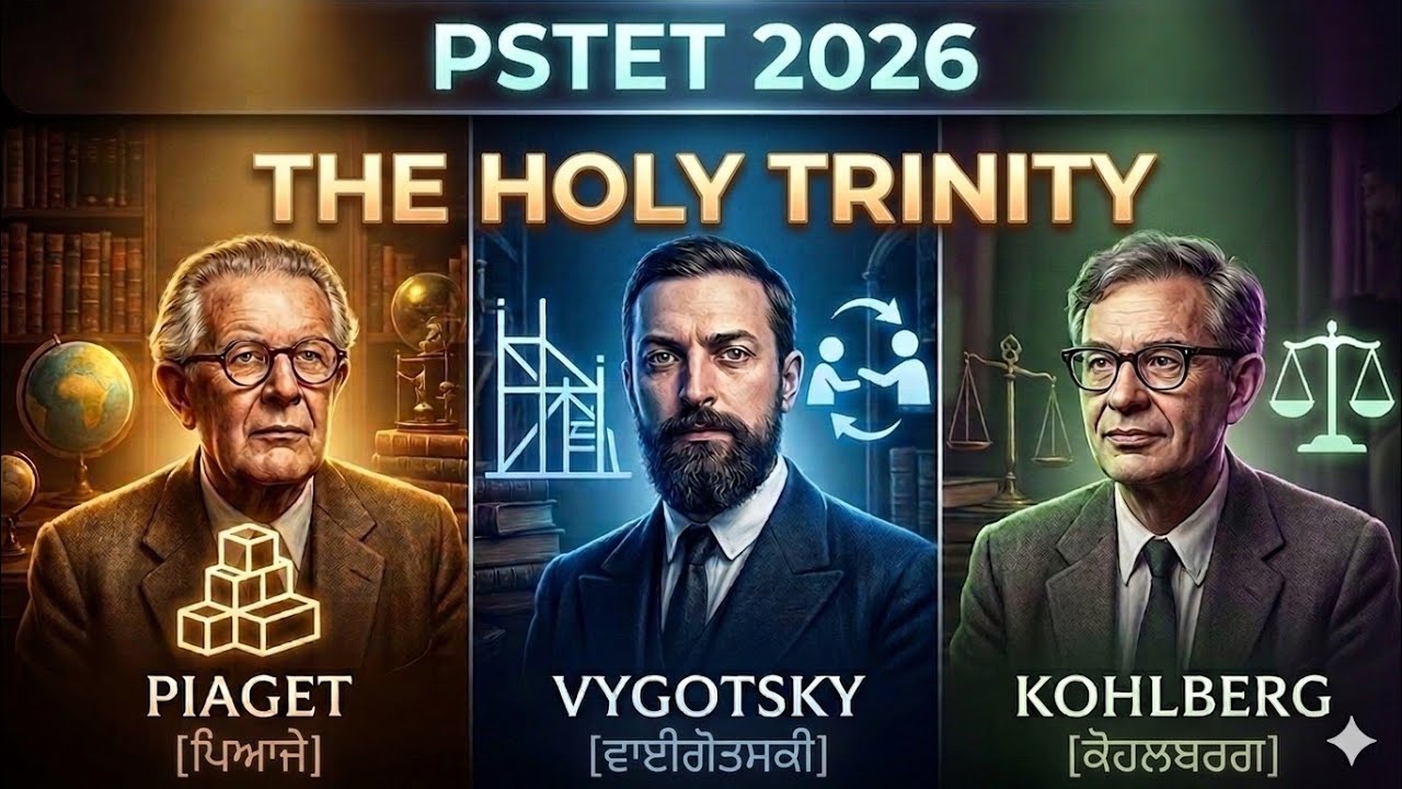 PSTET ਦੇਣ ਤੋਂ ਪਹਿਲਾਂ ਇਹ 3 ਮਨੋਵਿਗਿਆਨੀ ਜ਼ਰੂਰ ਦੇਖੋ ⚠️ | 15 Marks ਪੱਕੇ | Piaget, Vygotsky, Kohlberg