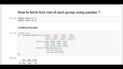Python - How to fetch the FIRST row of each group using pandas ?