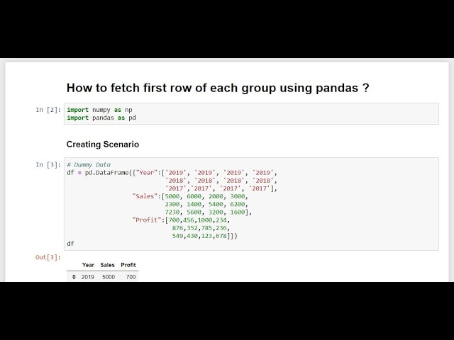 Python - How to fetch the FIRST row of each group using pandas ? - YouTube Python - How To Fetch The First Row Of Each Group Using Pandas ? - Youtube