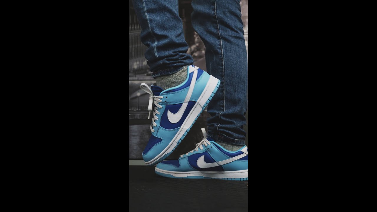 DUNK LOW RETRO ARGON BLUE COLORWAY ON FEET + UNBOXING.