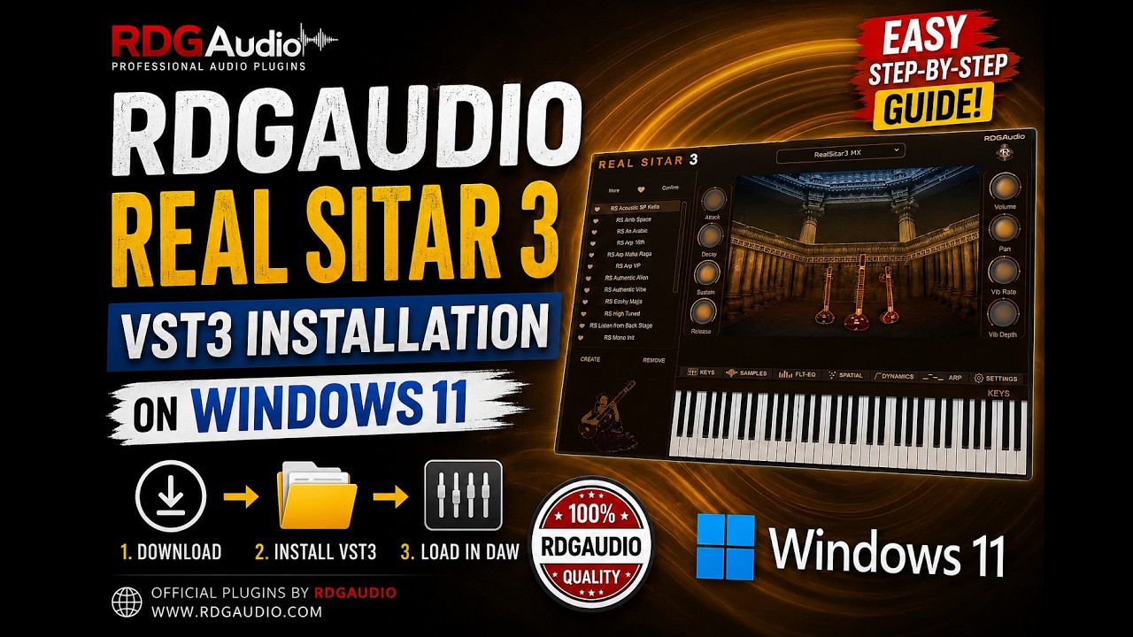 RDGAudio Real Sitar 3 Win VST3 Install with Library