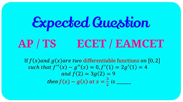 Expected Question in EAMCET or ECET 07 || Differentiation|| Root Maths Academy