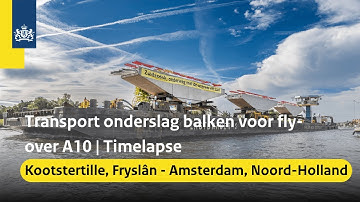 Transport onderslagbalken voor fly-over A10 | Timelapse