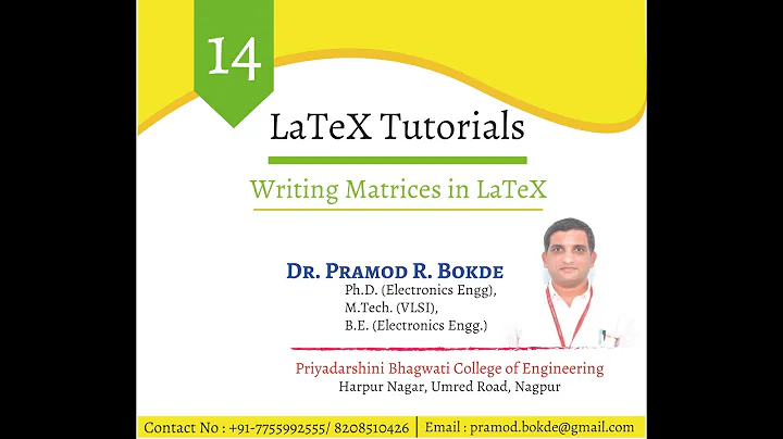 Writing Matrices in LaTeX