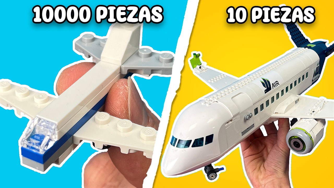 Estrelle El Avión De Lego Más Grande | Choque de LEGO 10 vs 1000 piezas