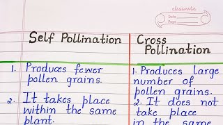 Difference between Self Pollination and Cross Pollination 