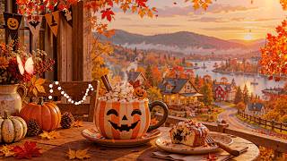 【𝟏𝟎月ハロウィンBGM広告なし】湖畔に広がる鮮やかな紅葉とスタバ風秋カフェ🎃 温かなCoffeeと秋Jazzを楽しむ穏やかな時間 【勉強用BGM】ハロウィンの雰囲気に包まれた温かな素敵な一日を楽しむ