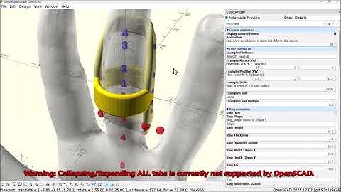 Collapsing-expanding all tabs in OpenSCAD
