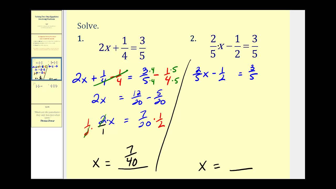 Solving Two-Step Equations (video lessons, examples, solutions) Regarding Solve 2 Step Equations Worksheet