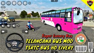 Bus Simulator Indonesia ~ Telangana Bus Mod TSRTC Bus HD Livery - Android Gameplay FHD #583