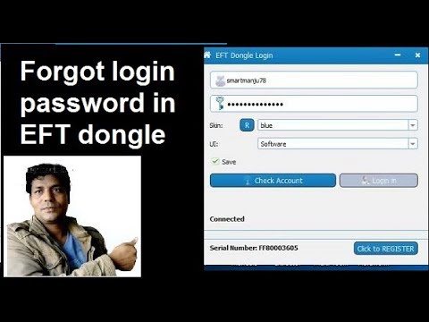 forgot login password in eft dongle/ 2019