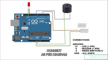 HOW TO MAKE SMART DOOR ALARM USING MAGNETIC REED  SWITCH