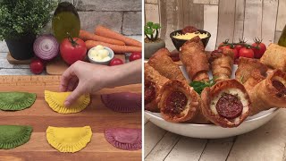 Pastel de queijo 🧀 Cone de pastel de pizza 🍕 Cubinhos de pastel 🎲 Receitas Chefclub para essa paixão