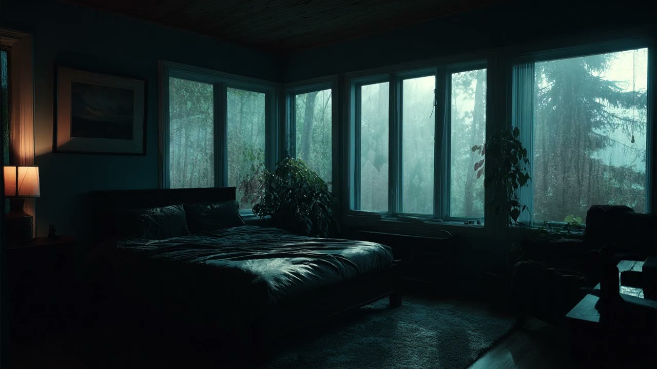 Deep Woods Deluge: Heavy Rain and Thunder Sounds for a Refreshing Forest Bedroom Experience