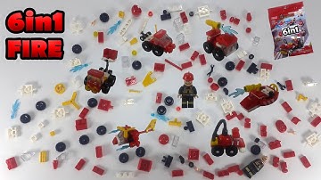 Building blocks 6 in 1, fire set. Review, assembly, test. Lego system.