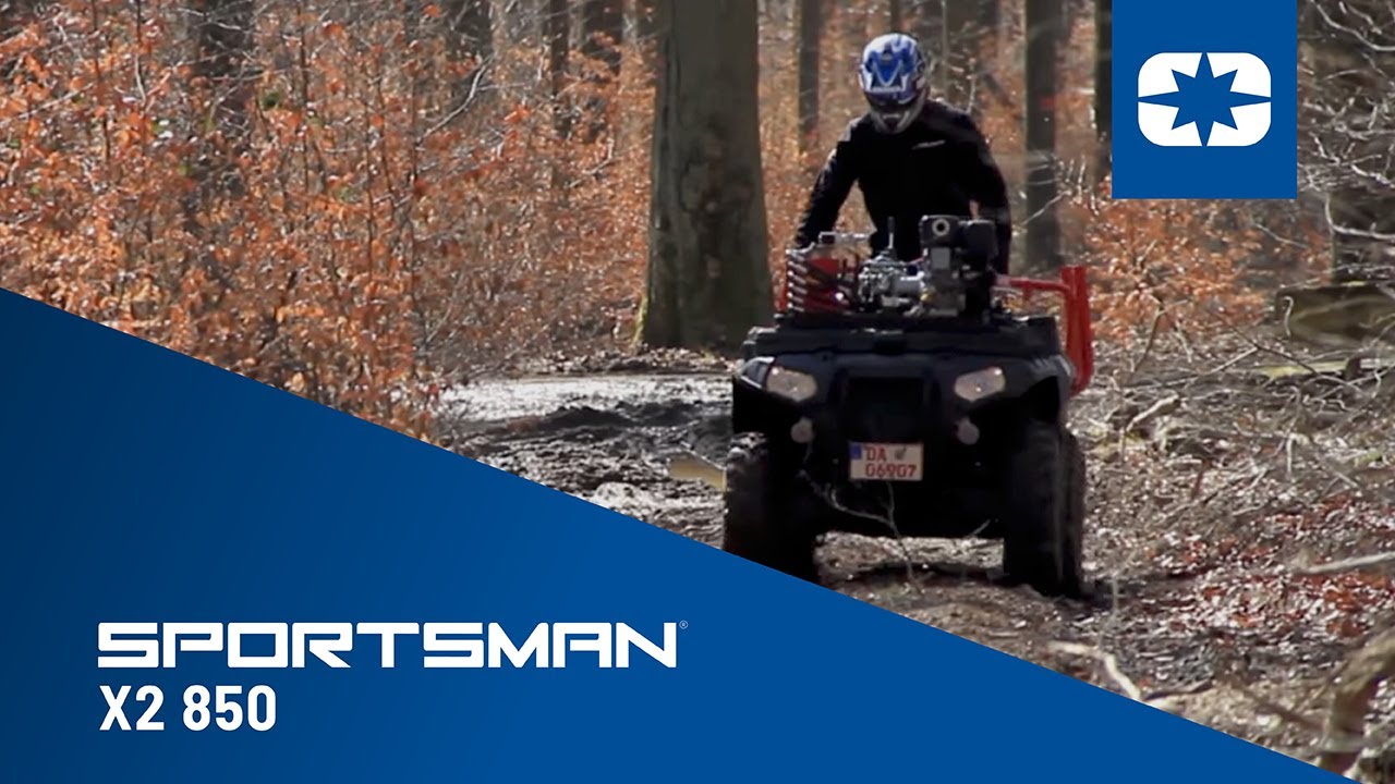 Polaris SPORTSMAN X2 850 - KRANMAN T1900 4WD Holzrückeanhänger - Fahrerprobung (FULL HD 1080p)