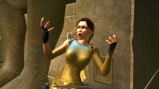 Lara Croft touching Midas Hand in Tomb Raider Anniversary Game