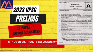 UPSC CSE 2023 GS PAPER 1- SOLUTION AND ANALYSIS |J.Sivarajarajendran|Minds Of Aspirants