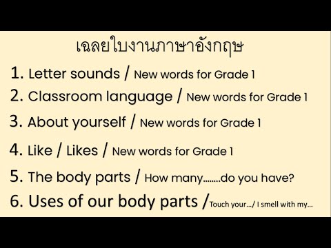 เฉลยใบงานภาษาอังกฤษ1