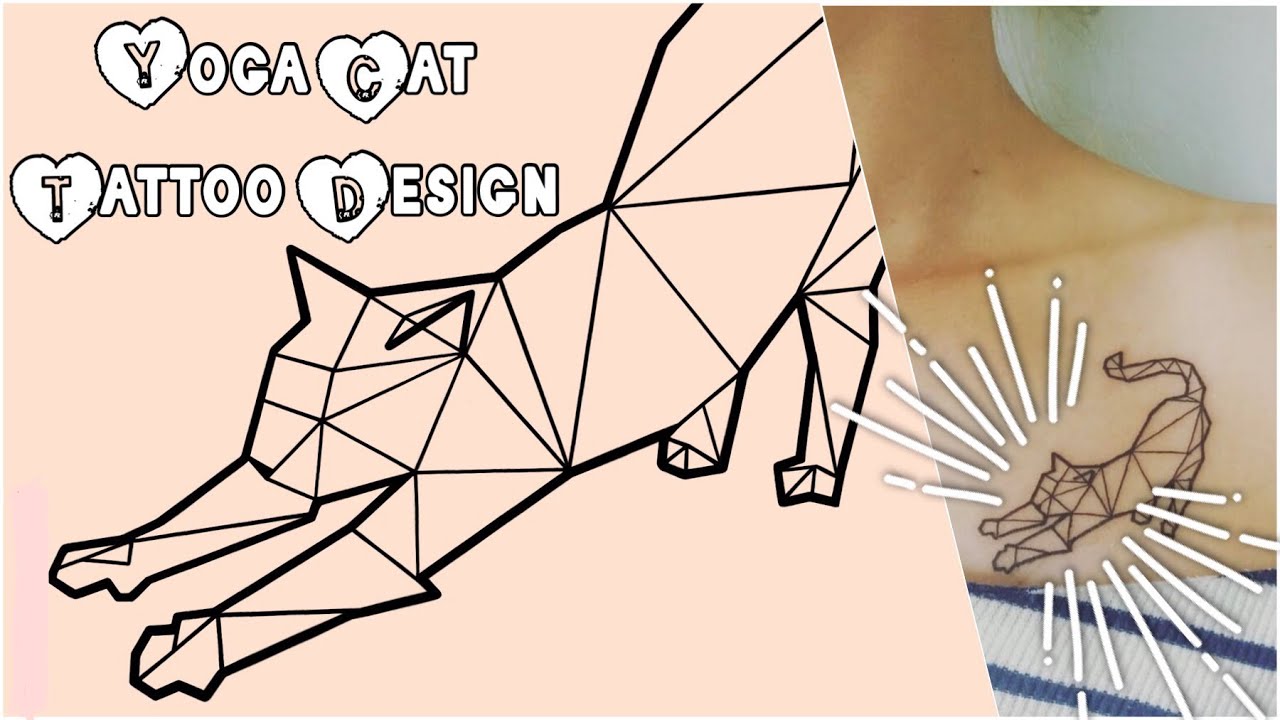 Yoga Cat Tattoo Design | iPad Pro Digital Art with Procreate