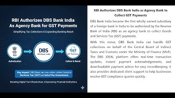 RBI Authorizes DBS Bank India as Agency Bank to Collect GST || BANKING AND FINANCIAL AWARENESS RRB