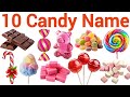 Learn 10 Candy Names for Kids 🍬| Lollipop, Chocolate bar, Toffee | Fun Learning Video