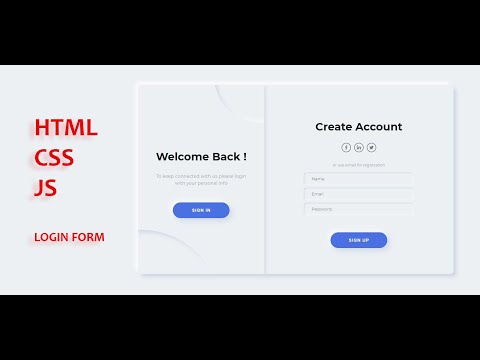 Animation login form. HTML CSS JS bilan