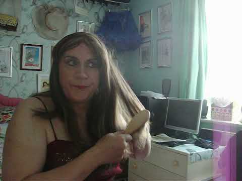 Brushing my hair, wittering on. Crossdresser - YouTube