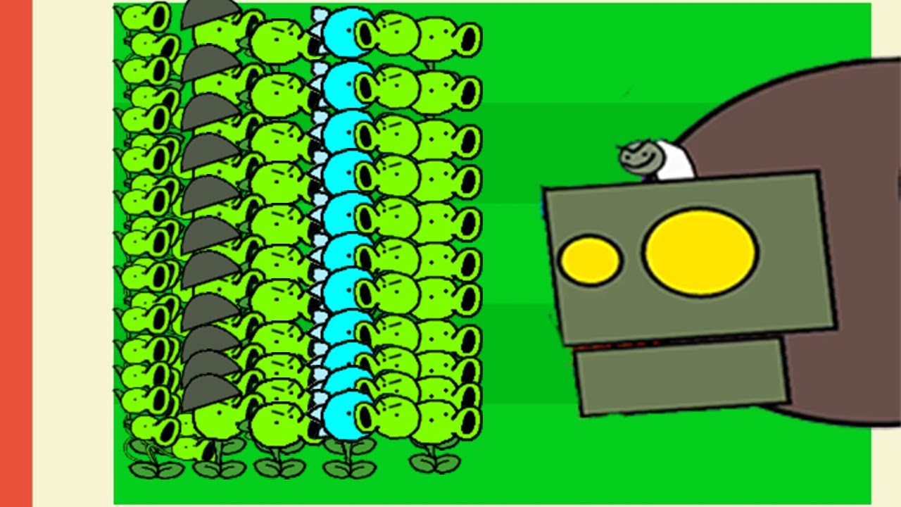 All Pea vs Dr Zomboss - Plants vs Zombies Epic Hack (Paint Pack Version ...