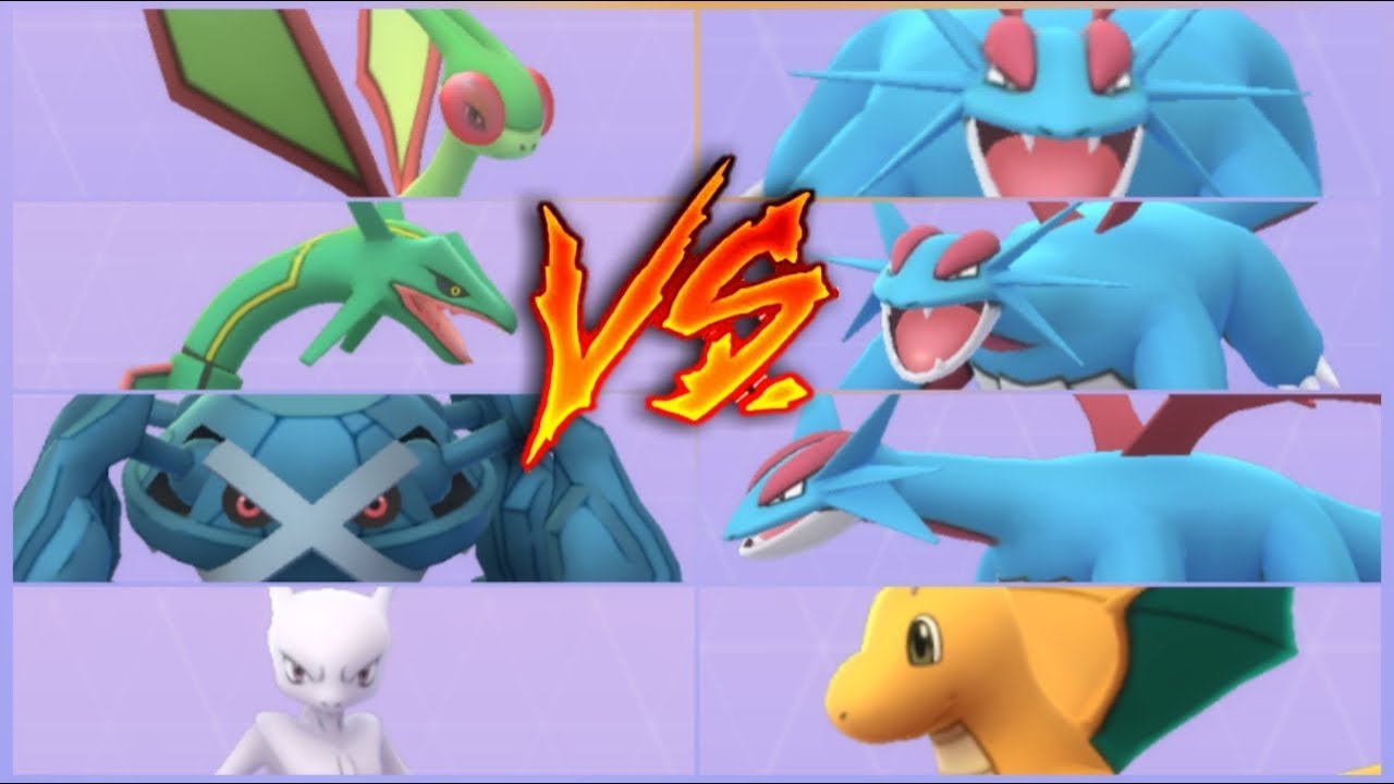 Salamence VS Rayquaza, Dragonite, Metagross, Flygon, Mewtwos and other. 