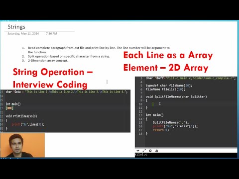 Embedded C Coding Interview ||Part 6 ||String Operation||2-D Array ...