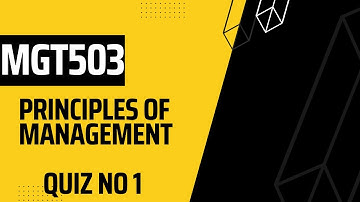 MGT503 Principles of Management Quiz no 1