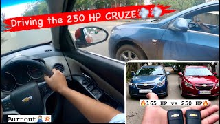 TUNED CRUZE VS STOCK CRUZE🔥🔥| Burnouts🙅🏻‍♂️💨 | 250 BHP roars