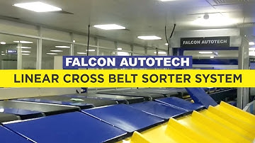 Automated High Speed Linear Cross Belt Sorter by Falcon Autotech