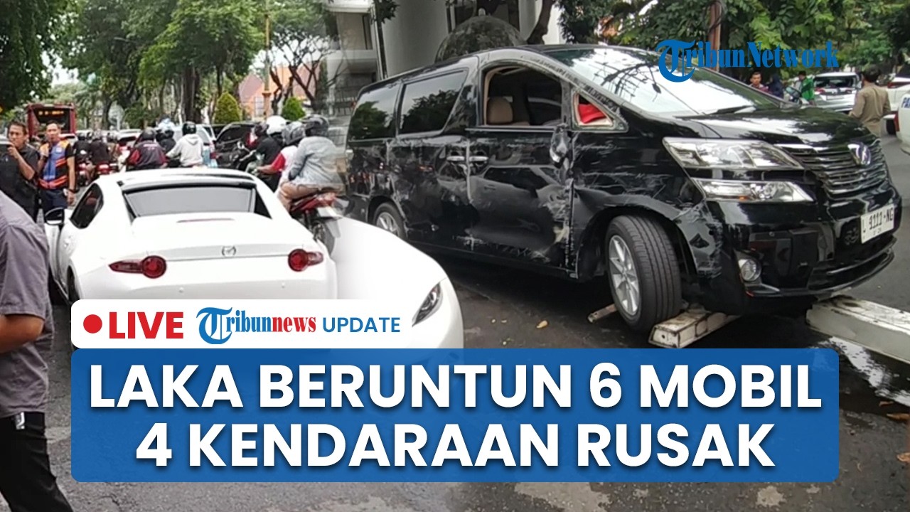 🔴LIVE: 6 Kendaraan Laka Beruntun di Surabaya, Mobil Sport Rp1 Miliar Ringsek dan Sopir Terluka