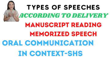 Types of speeches according to delivery| Manuscript reading & Memorized Speeches| Oral Communication