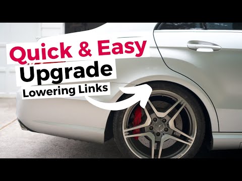 Lowering Links Install E63!  Replacing old height sensor links with new adjustable lowering links.