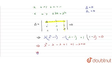 Find the number of values of lambda for which the system of equations lambdax+y+z=1,x+lambday+z=...