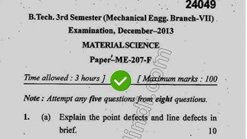 2013 Mdu BTech ME 3rd Sem Material Science Question Paper