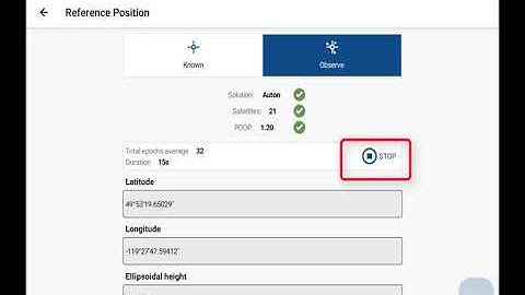 FieldGenius for Android - Reference - Setup Reference Position Observe Option
